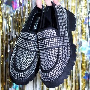 Bamboo crystal loafers